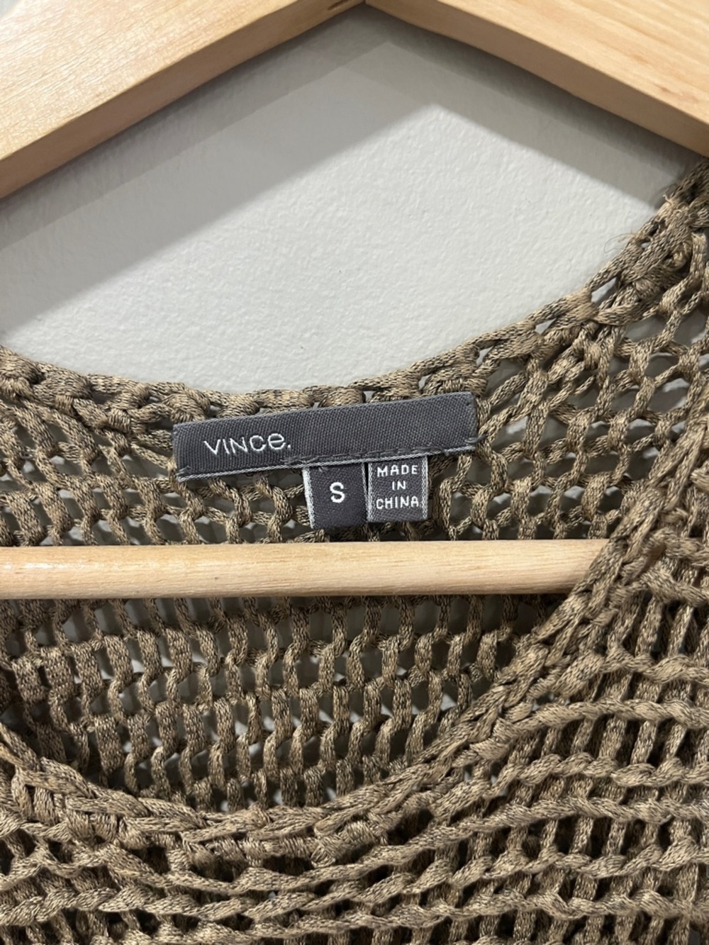 Vince Open-Weave Sleeveless Top in Taupe - Picture 2 of 8